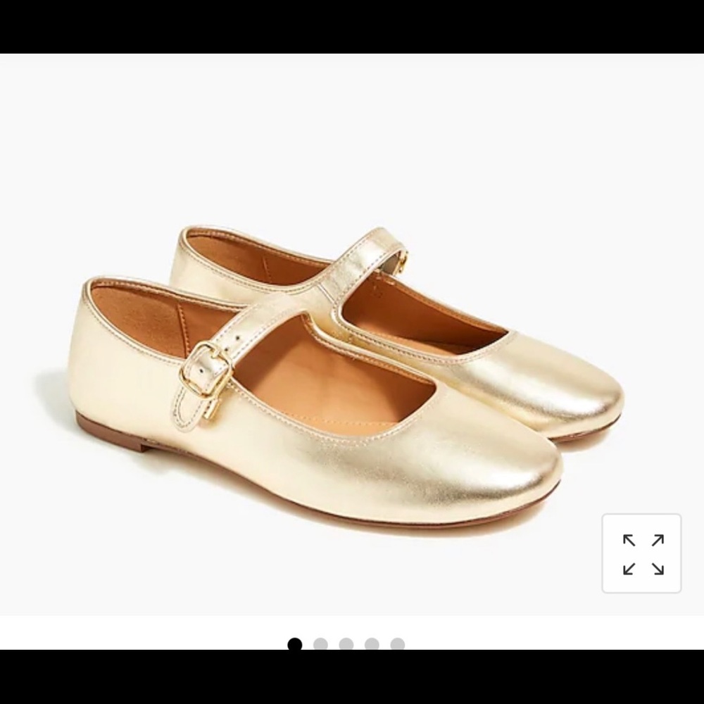 NEW Metallic faux-leather Mary Jane flats